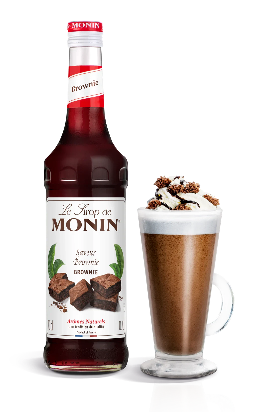 Monin sirup Brownie 0,7 l – láhev s připraveným nápojem