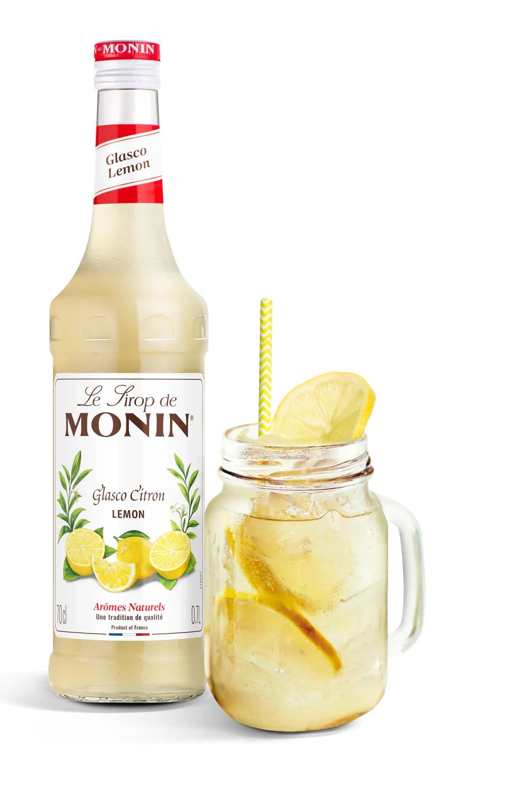 Monin sirup Citrón 0,7 l – láhev s připraveným nápojem