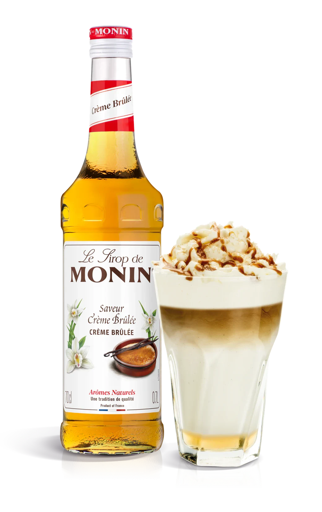 Monin sirup Creme Brulée 0,7 l – láhev s připraveným nápojem