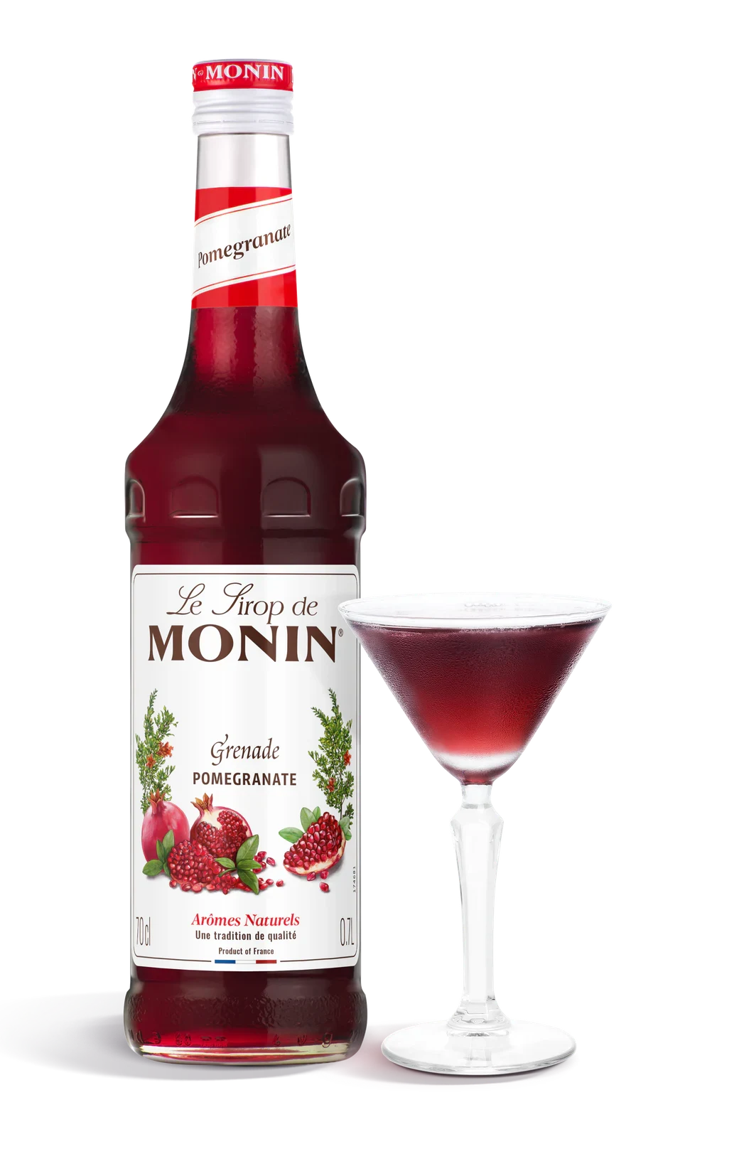 Monin sirup Granátové jablko 0,7 l – láhev s připraveným nápojem