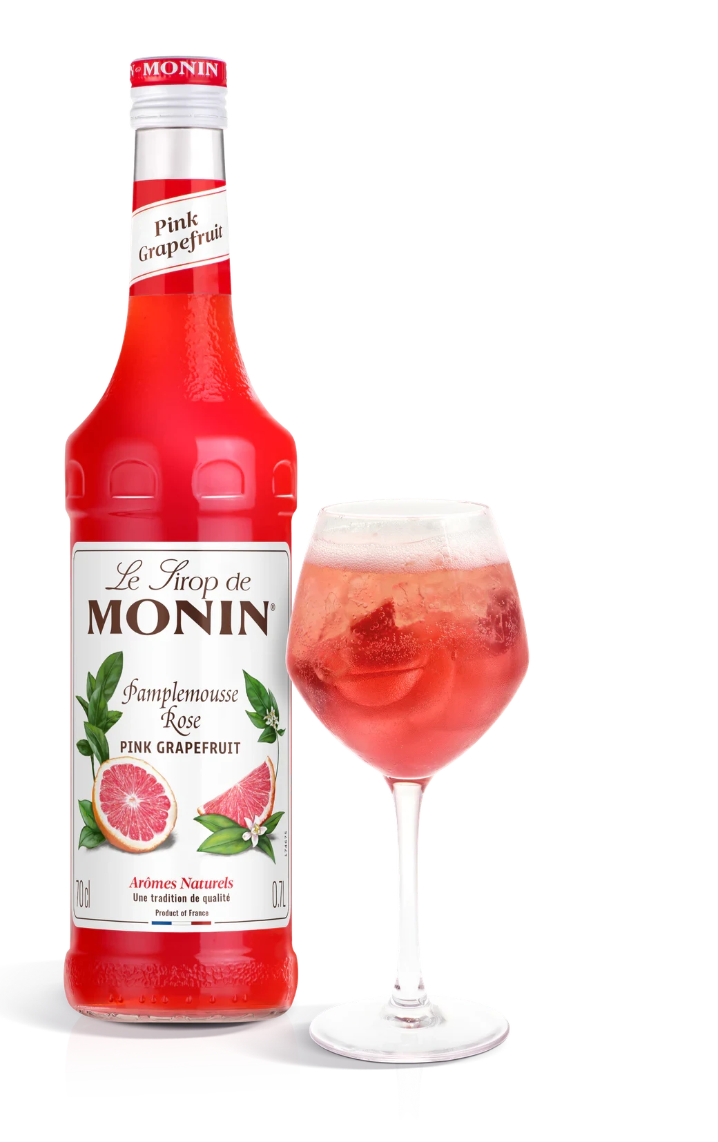 Monin sirup Grapefruit růžový 0,7 l – láhev s připraveným nápojem