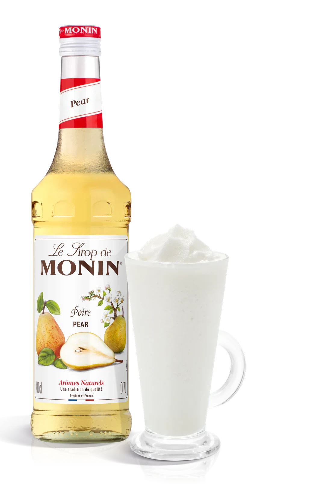 Monin sirup Hruška 0,7 l – láhev s připraveným nápojem