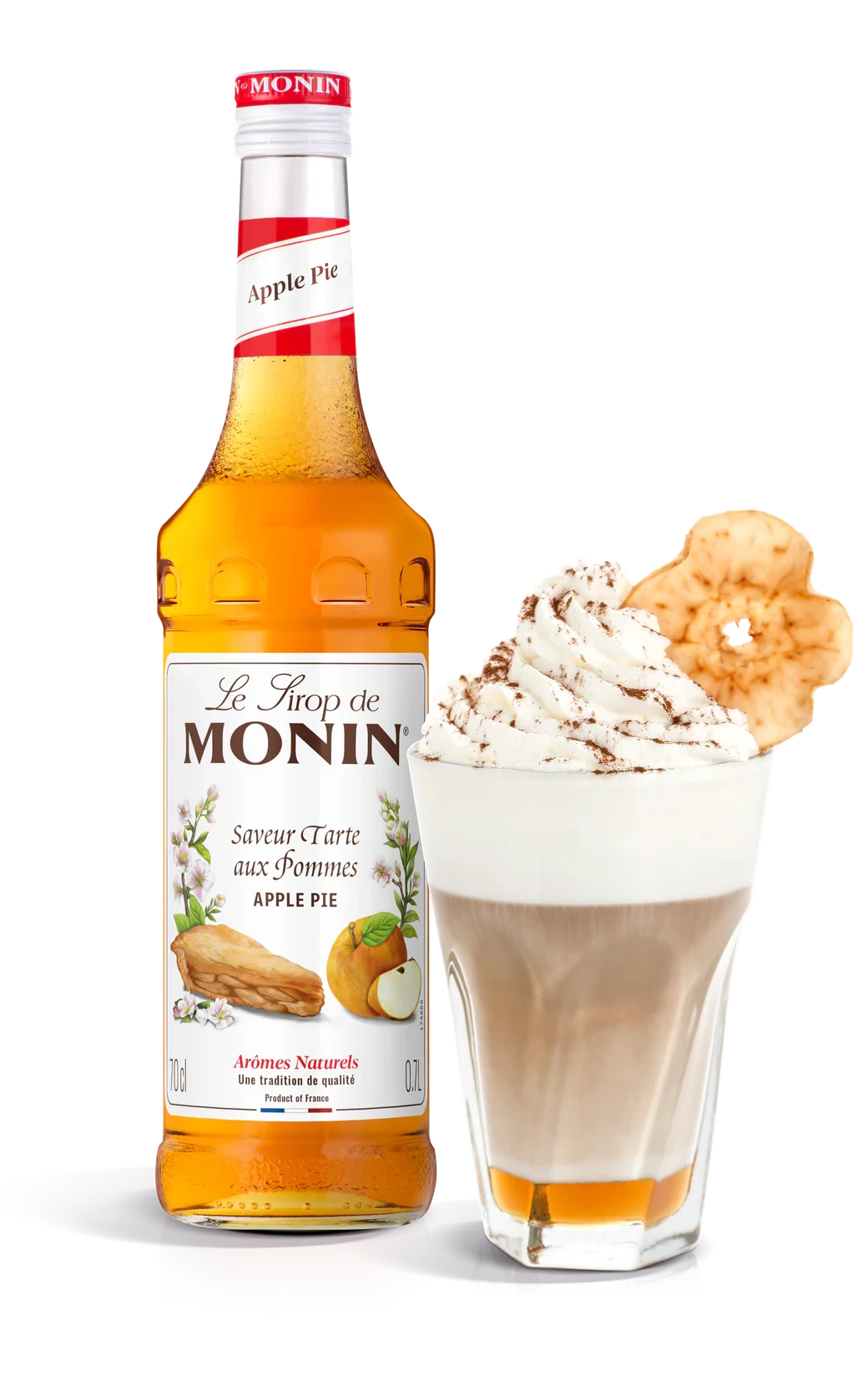 Monin sirup Jablečný koláč 0,7 l – láhev s připraveným nápojem