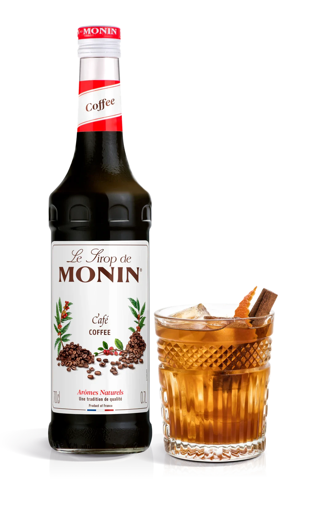 Monin sirup Káva 0,7 l – láhev s připraveným nápojem