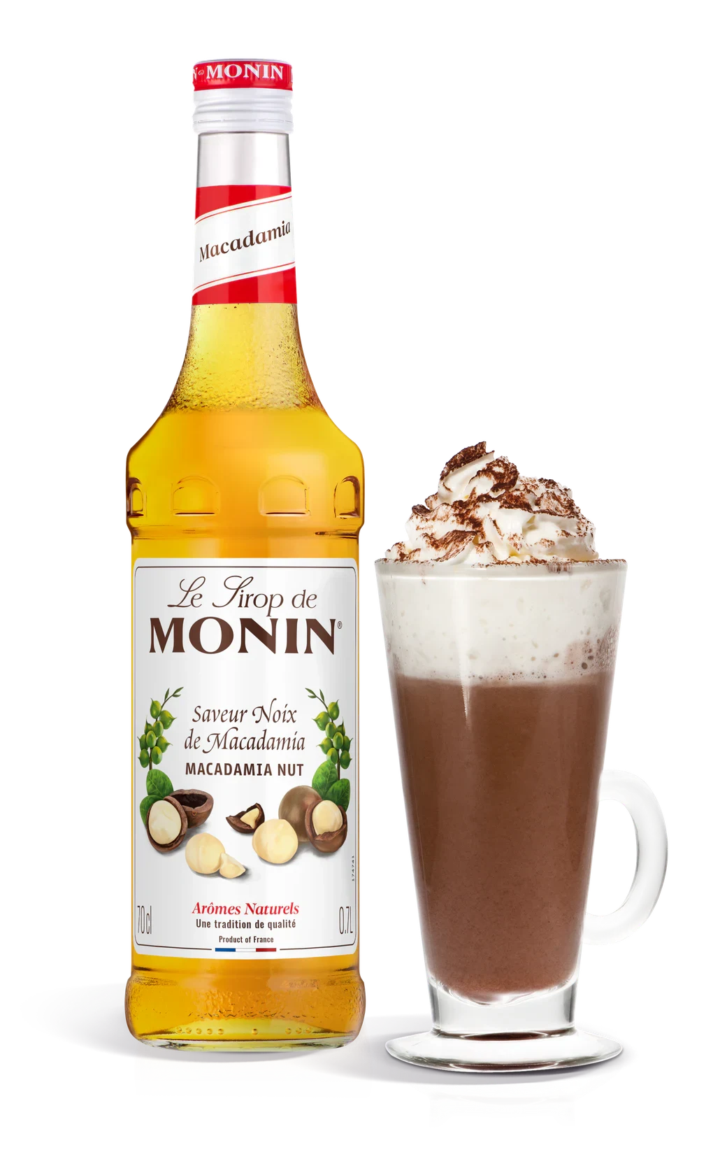 Monin sirup Makadamový oříšek 0,7 l – láhev s připraveným nápojem