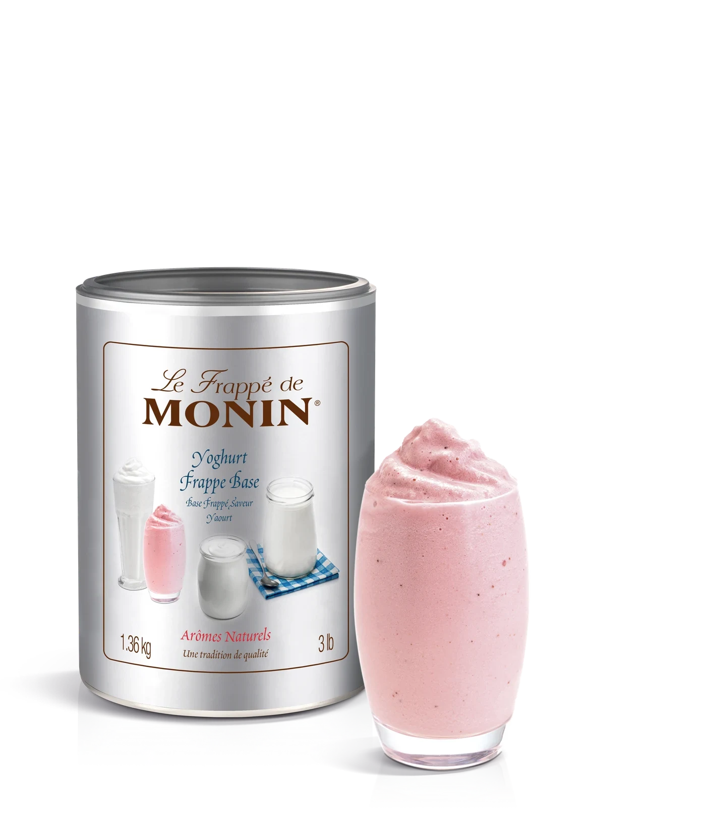 Monin frappe Jogurt 1,36 kg – produkt s připraveným nápojem