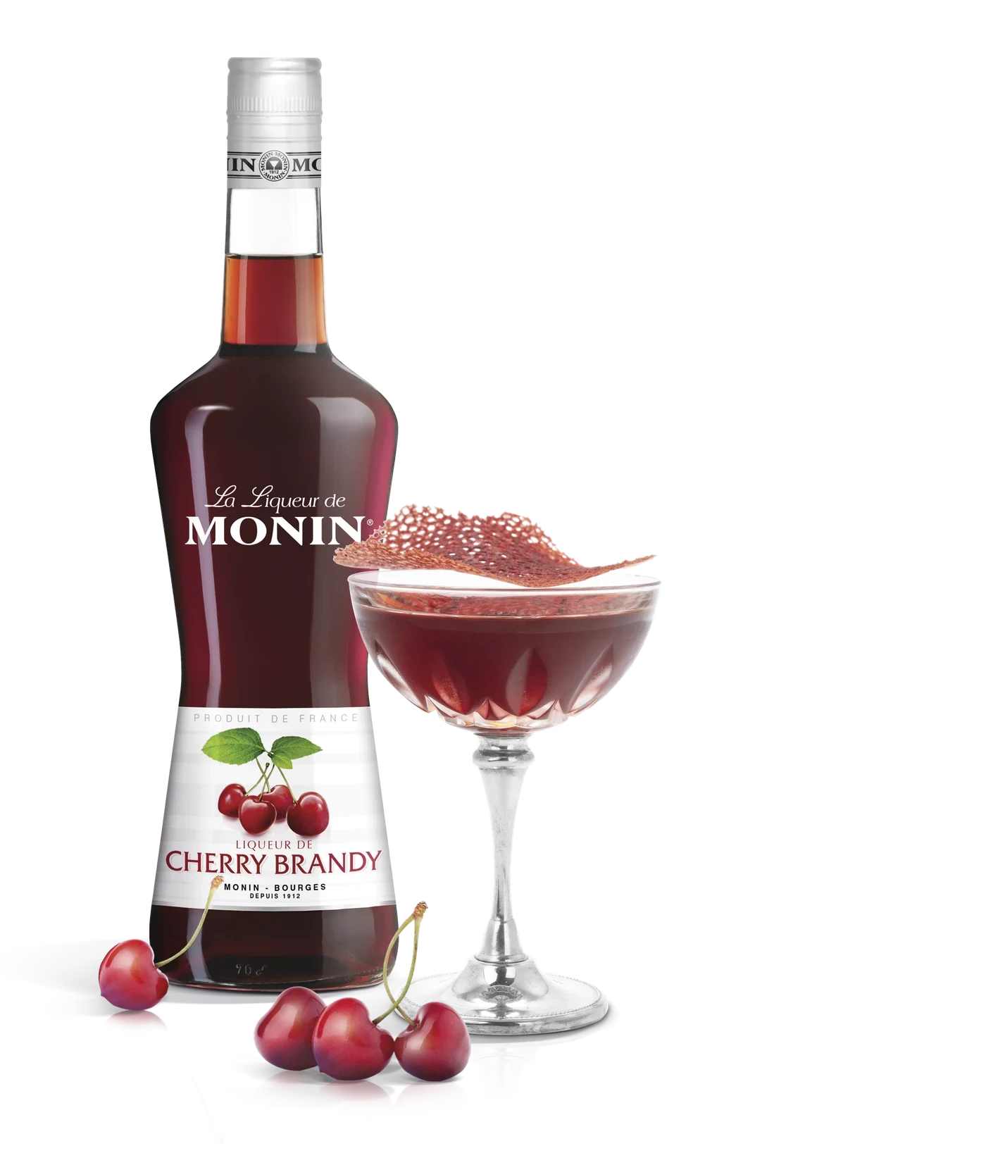 Monin likér Cherry Brandy 24% – produkt s připraveným nápojem