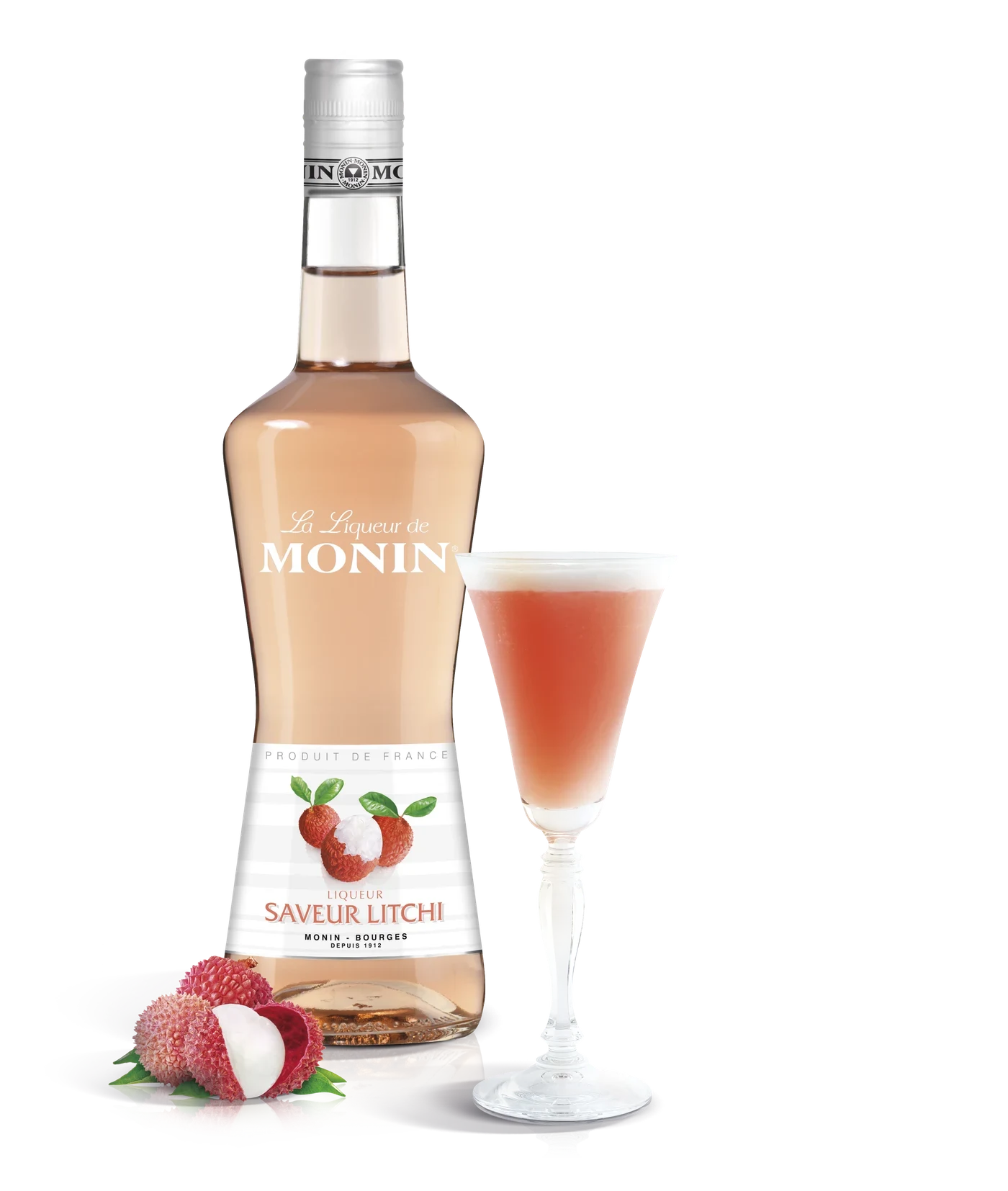 Monin likér Liči 17% – produkt s připraveným nápojem