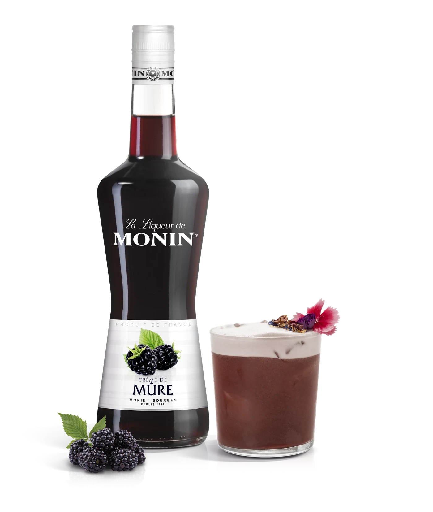 Monin likér Ostružina 16% – produkt s připraveným nápojem
