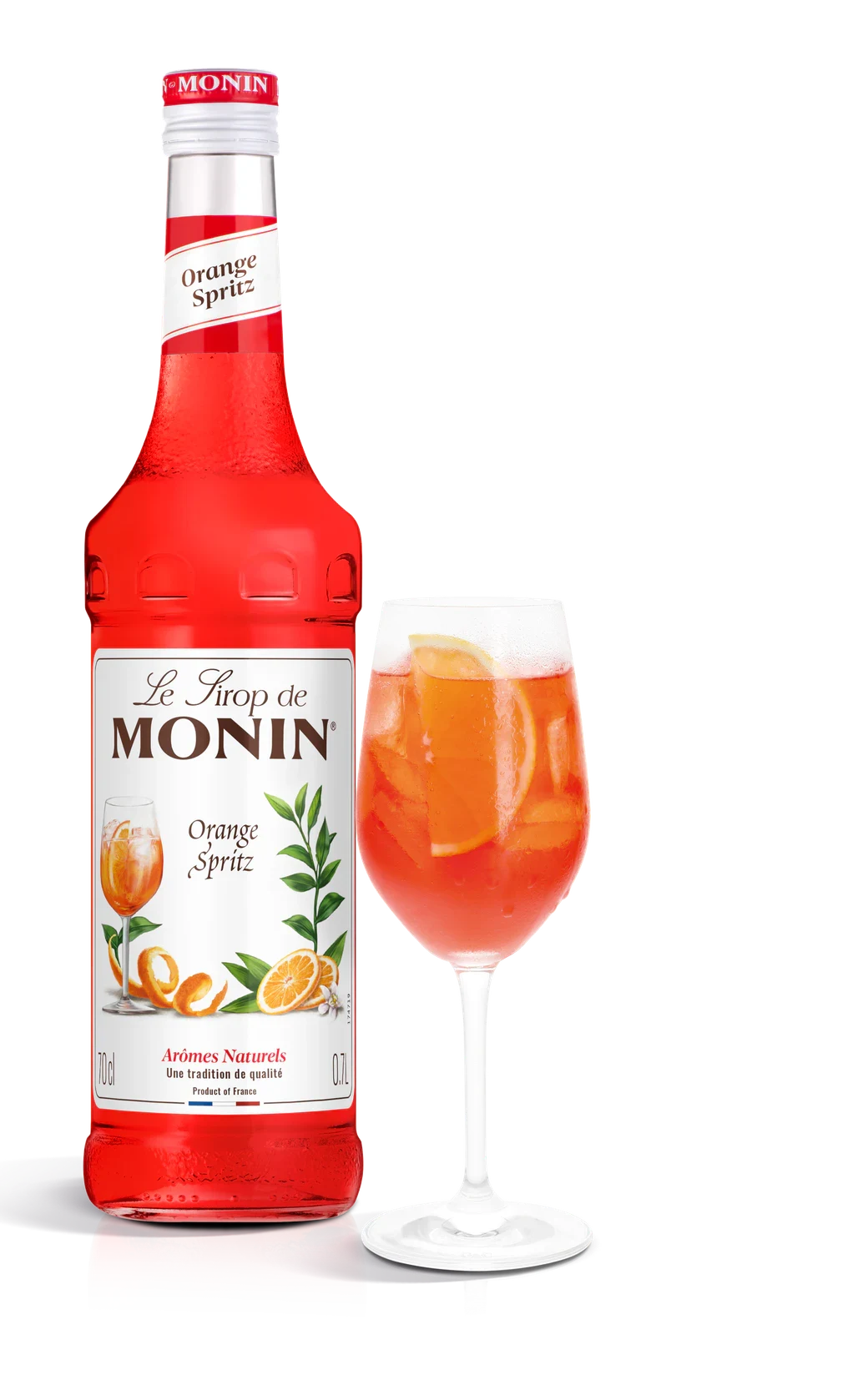 Monin sirup Pomerančový Spritz 0,7 l – láhev s připraveným nápojem