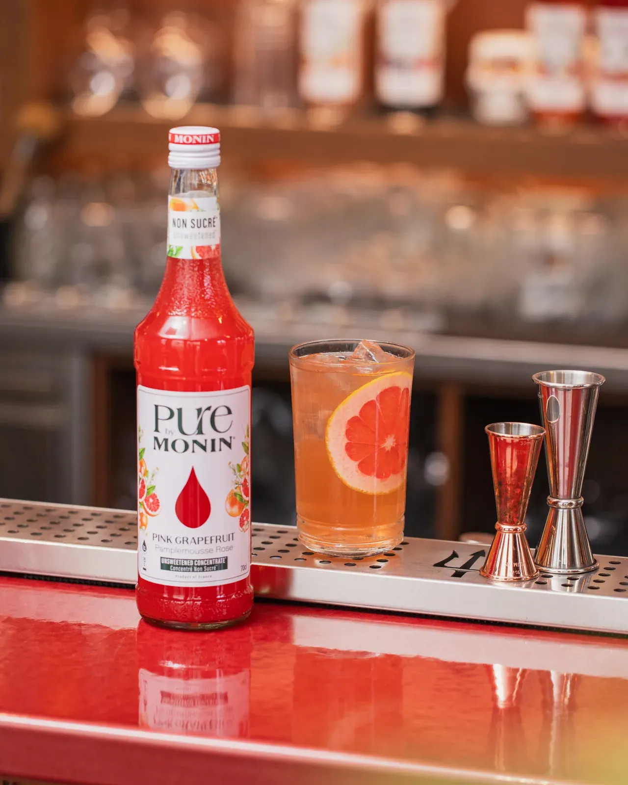 PURE by MONIN Růžový grapefruit s citrusovým nápojem