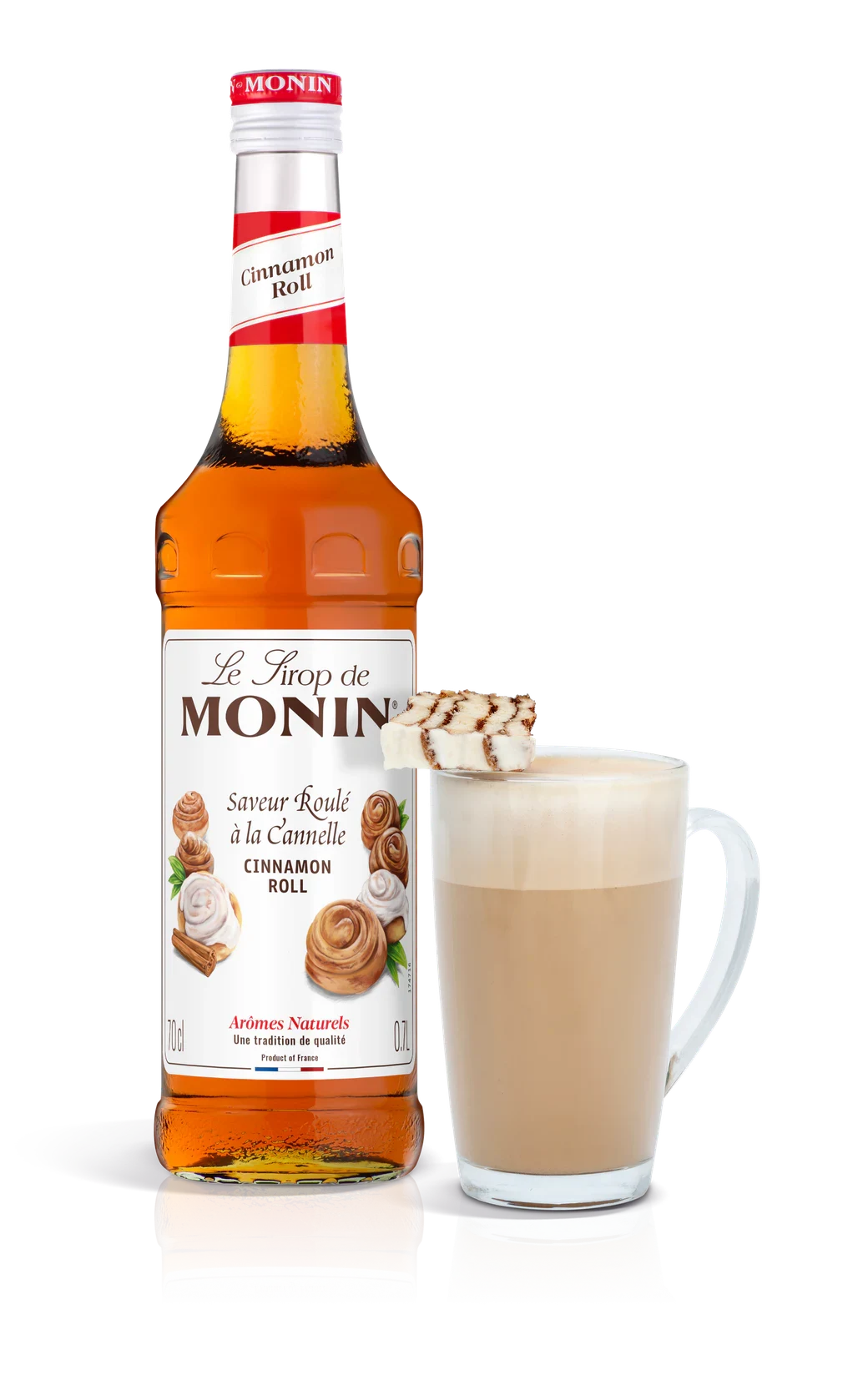 Monin sirup Skořicová rolka 0,7 l – láhev s připraveným nápojem