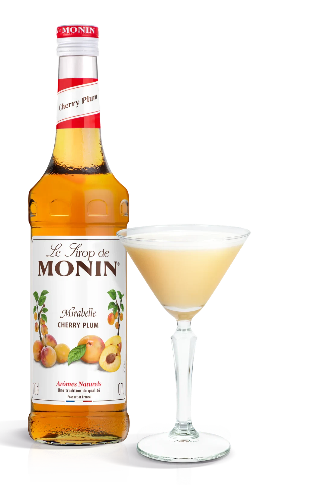 Monin sirup Slíva třešňová 0,7 l – láhev s připraveným nápojem