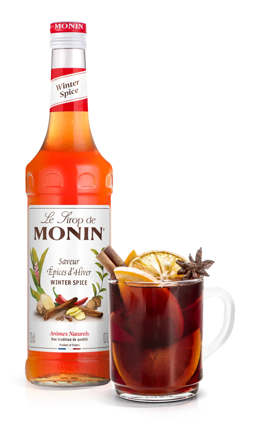 Monin sirup Zimní koření 0,7 l – láhev s připraveným nápojem