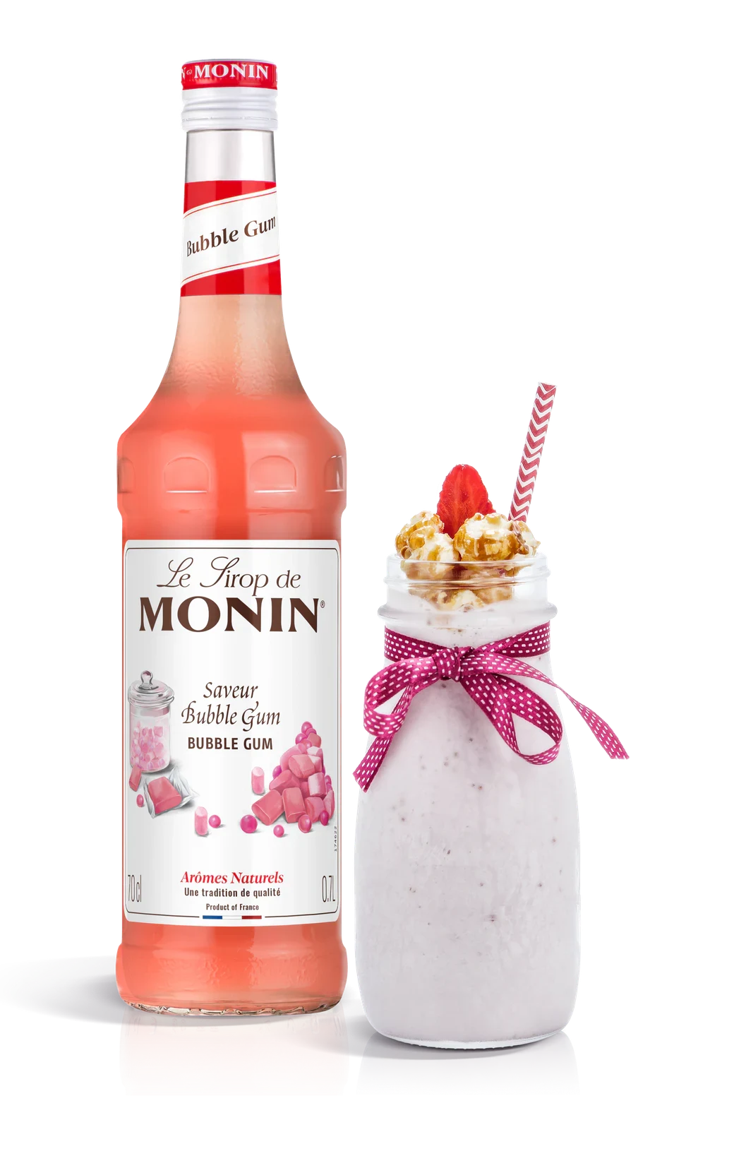 Monin sirup Žvýkačka 0,7 l – láhev s připraveným nápojem