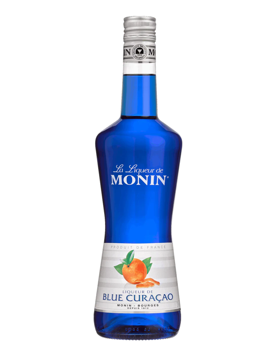 MONIN likér Blue Curacao 20% — láhev likéru