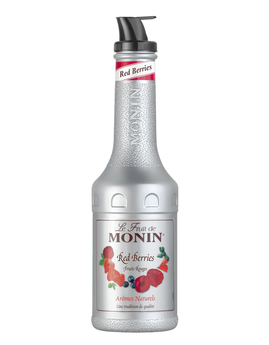 MONIN pyré Červené plody 1l — láhev ovocného pyré
