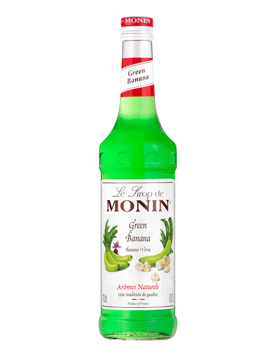 MONIN sirup Banán zelený 0,7l — láhev barového sirupu