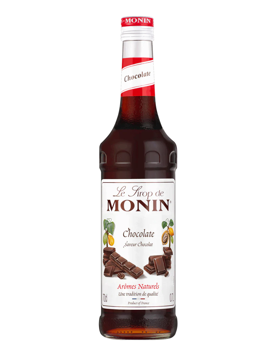 MONIN sirup Čokoláda tmavá 0,7l — láhev barového sirupu