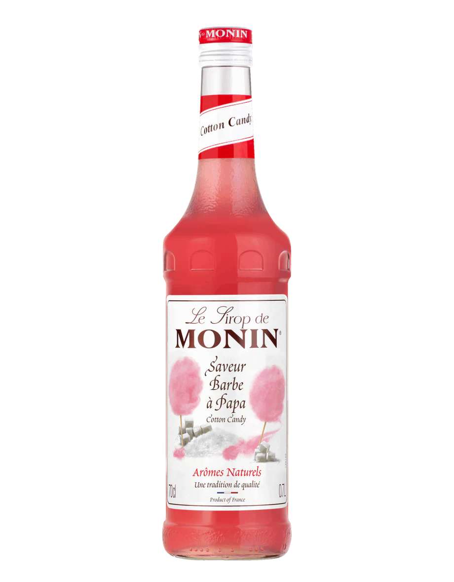 MONIN sirup Cukrová vata 0,7l — láhev barového sirupu
