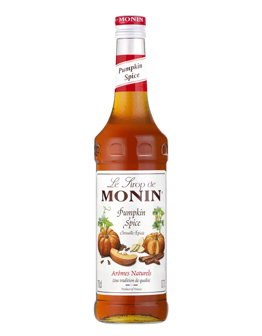 MONIN sirup Dýně kořeněná 0,7l — láhev barového sirupu