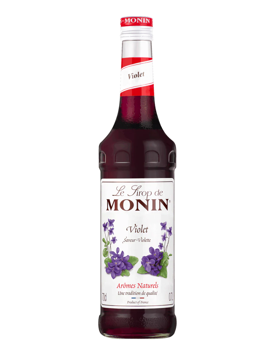 MONIN sirup Fialka 0,7l — láhev barového sirupu