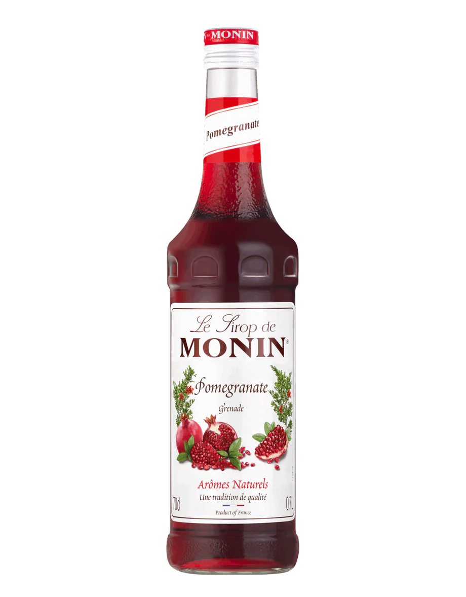 MONIN sirup Granátové jablko 0,7l — láhev barového sirupu
