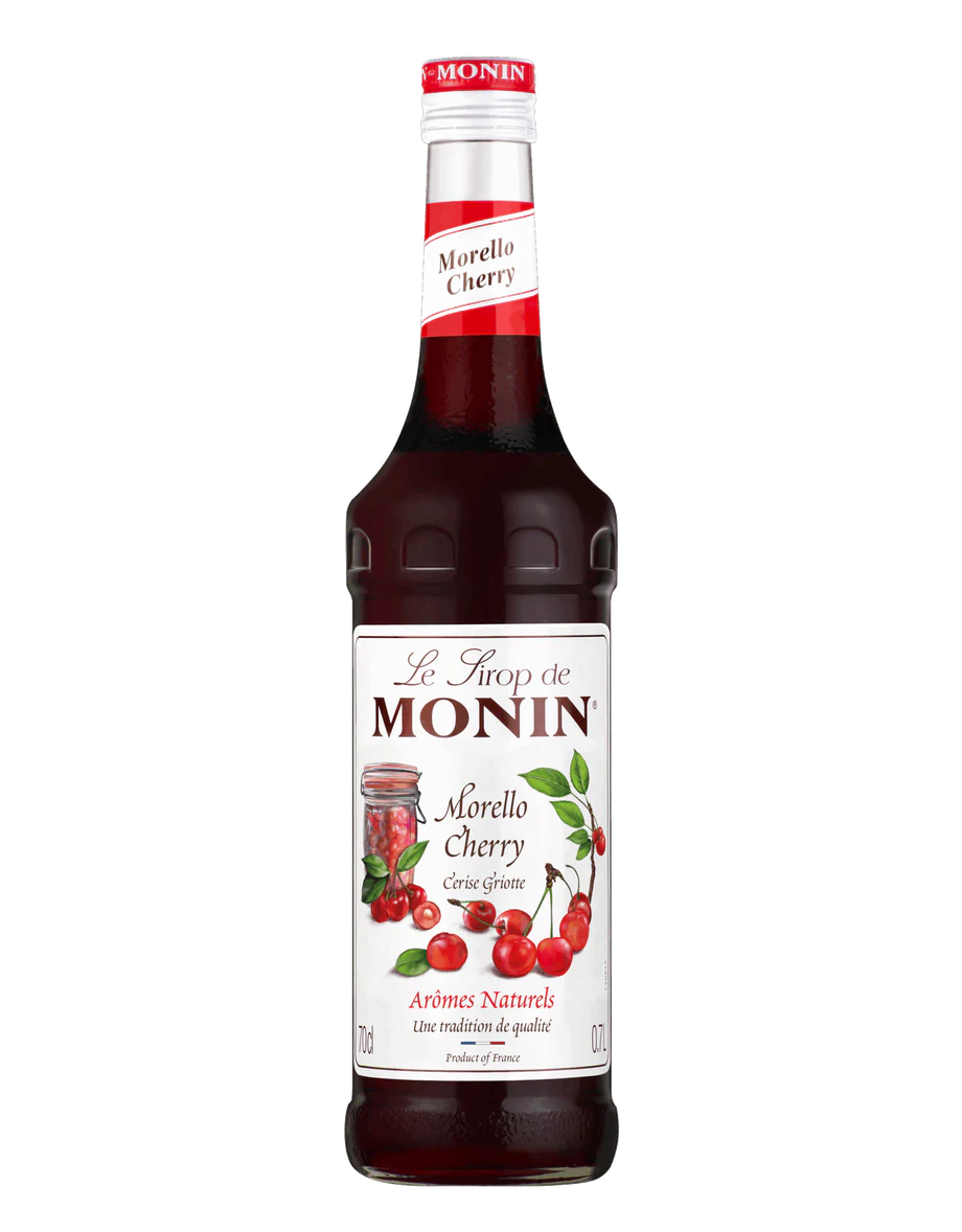 MONIN sirup Griotka 0,7l — láhev barového sirupu