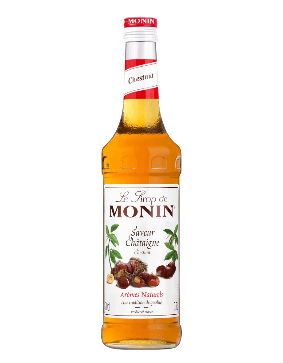 MONIN sirup Kaštan 0,7l — láhev barového sirupu