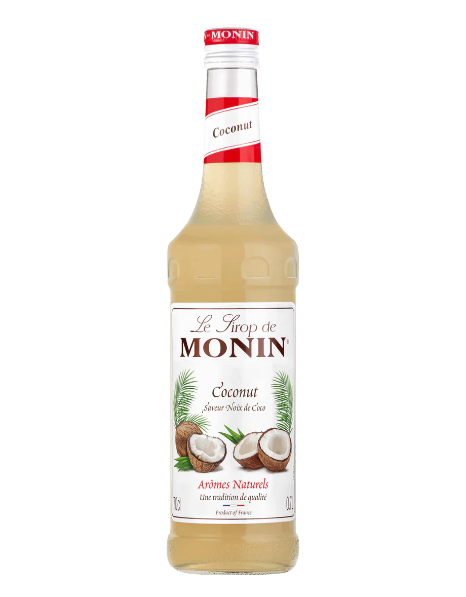 MONIN sirup Kokos 0,7l — láhev barového sirupu
