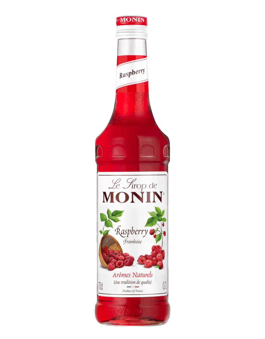 MONIN sirup Malina 0,7l — láhev barového sirupu