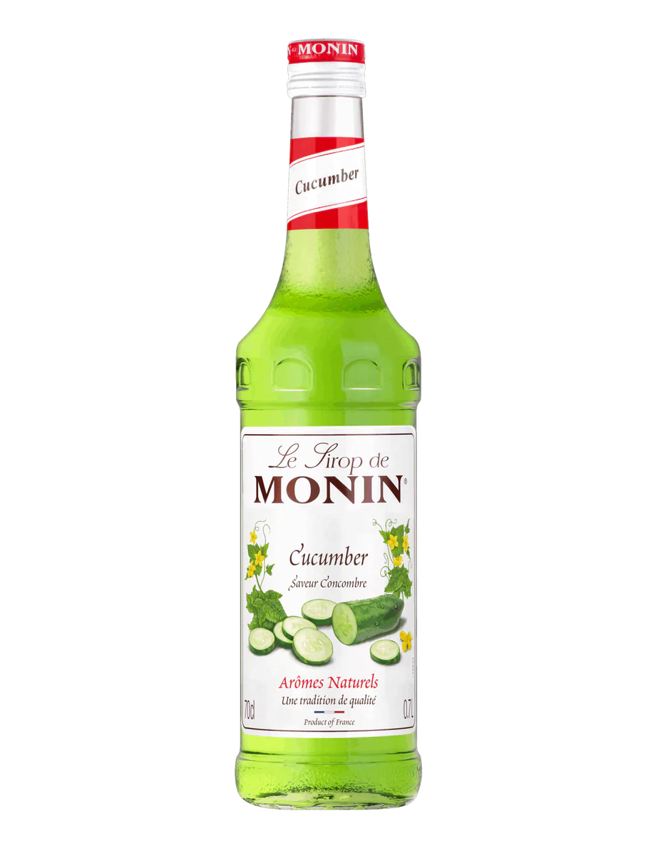 MONIN sirup Okurka 0,7l — láhev barového sirupu