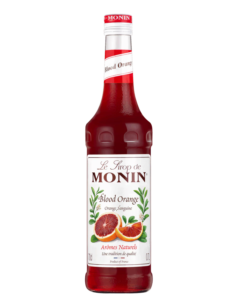 MONIN sirup Pomeranč krvavý 0,7l — láhev barového sirupu