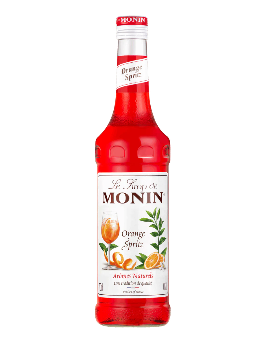 MONIN sirup Pomerančový Spritz 0,7l — láhev barového sirupu