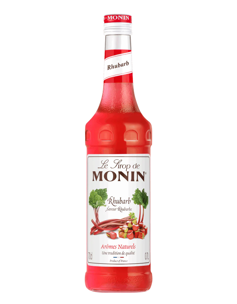 MONIN sirup Rebarbora 0,7l — láhev barového sirupu