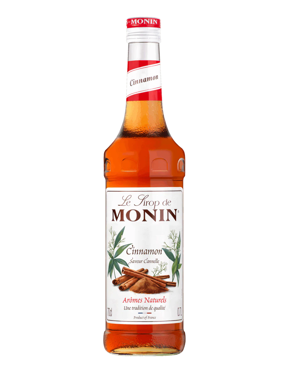 MONIN sirup Skořice 0,7l — láhev barového sirupu