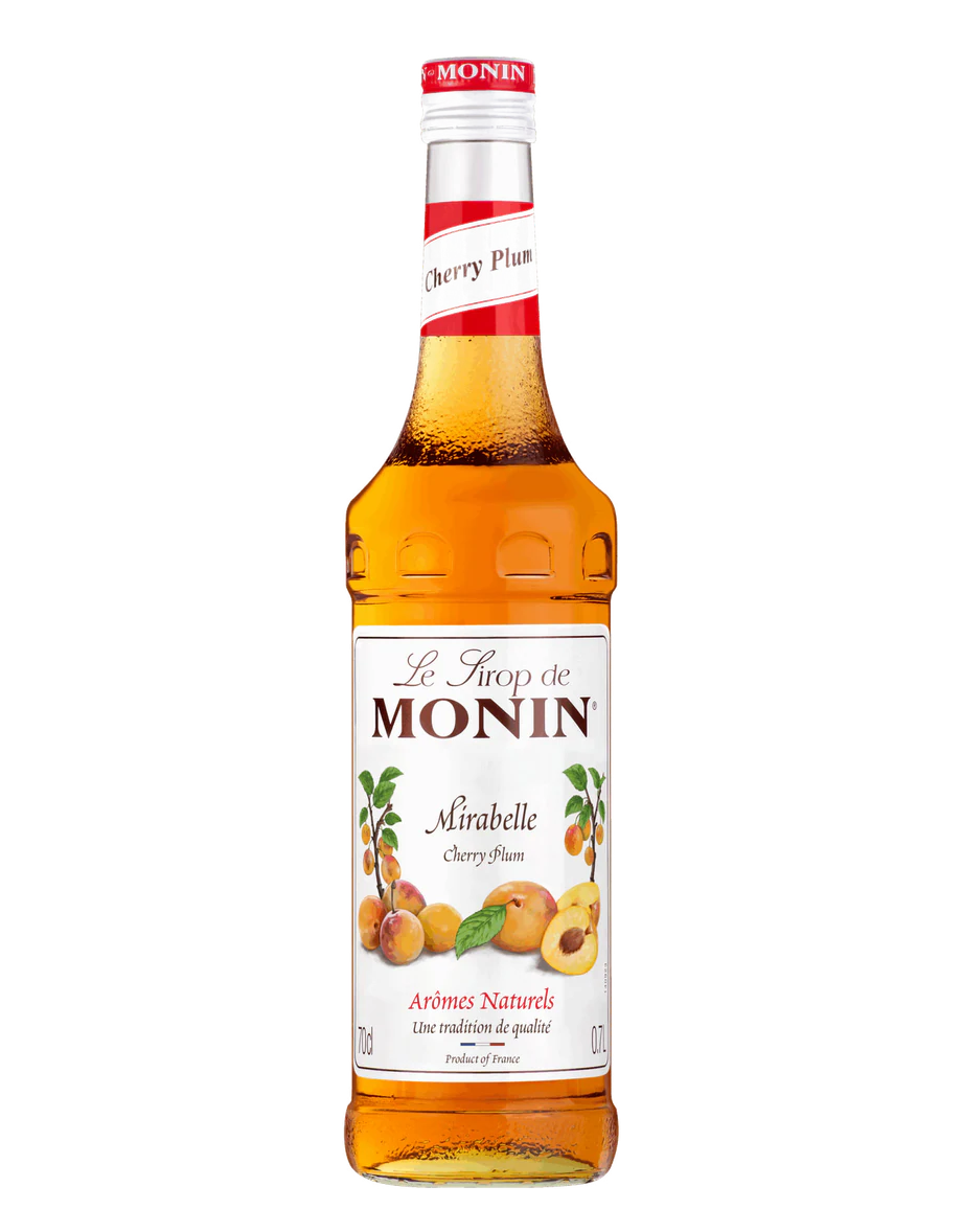MONIN sirup Slíva třešňová 0,7l — láhev barového sirupu